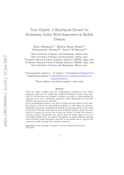 Noor-Ghateh: A Benchmark Dataset for Evaluating Arabic Word Segmenters in Hadith Domain