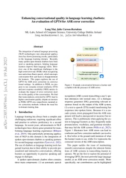 Enhancing conversational quality in language learning chatbots: An
  evaluation of GPT4 for ASR error correction