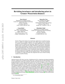 Revisiting invariances and introducing priors in Gromov-Wasserstein
  distances