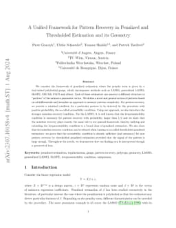 A Unified Framework for Pattern Recovery in Penalized and Thresholded
  Estimation and its Geometry