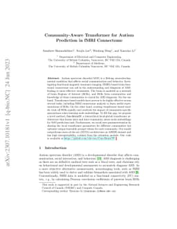 Community-Aware Transformer for Autism Prediction in fMRI Connectome