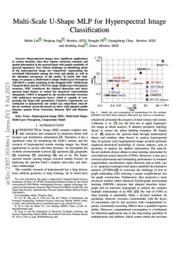 Multi-Scale U-Shape MLP for Hyperspectral Image Classification