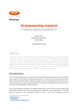 AI empowering research: 10 ways how science can benefit from AI