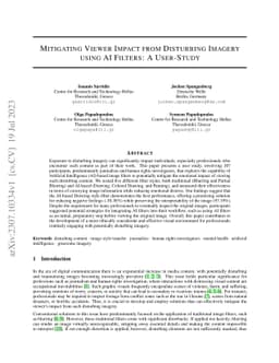 Mitigating Viewer Impact from Disturbing Imagery using AI Filters: A
  User-Study