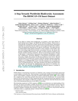 A Step Towards Worldwide Biodiversity Assessment: The BIOSCAN-1M Insect
  Dataset