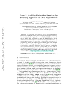 EdgeAL: An Edge Estimation Based Active Learning Approach for OCT
  Segmentation