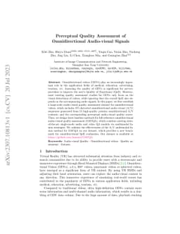 Perceptual Quality Assessment of Omnidirectional Audio-visual Signals