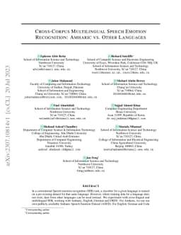Cross-Corpus Multilingual Speech Emotion Recognition: Amharic vs. Other
  Languages