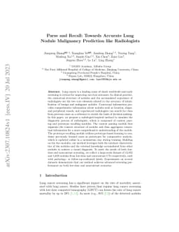 Parse and Recall: Towards Accurate Lung Nodule Malignancy Prediction
  like Radiologists