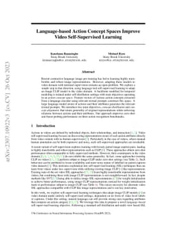 Language-based Action Concept Spaces Improve Video Self-Supervised
  Learning