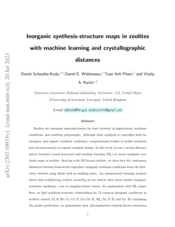 Inorganic synthesis-structure maps in zeolites with machine learning and
  crystallographic distances