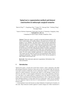 Spinal nerve segmentation method and dataset construction in endoscopic
  surgical scenarios