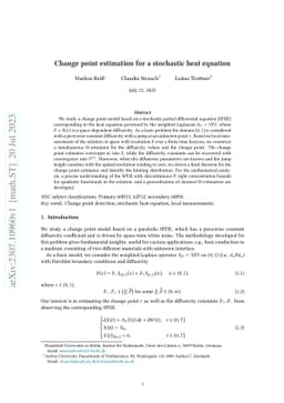 Change point estimation for a stochastic heat equation