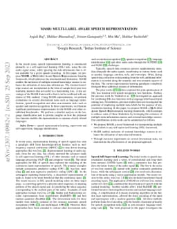 MASR: Multi-label Aware Speech Representation