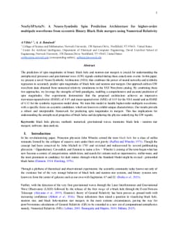 NeoSySPArtaN: A Neuro-Symbolic Spin Prediction Architecture for
  higher-order multipole waveforms from eccentric Binary Black Hole mergers
  using Numerical Relativity