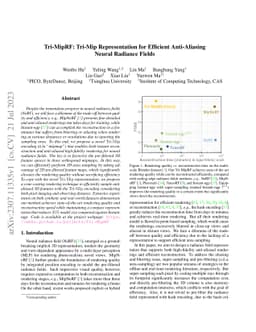 Tri-MipRF: Tri-Mip Representation for Efficient Anti-Aliasing Neural
  Radiance Fields