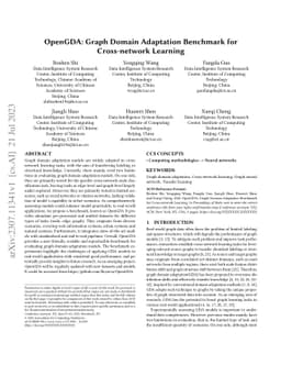 OpenGDA: Graph Domain Adaptation Benchmark for Cross-network Learning
