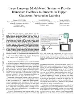 Large Language Model-based System to Provide Immediate Feedback to
  Students in Flipped Classroom Preparation Learning