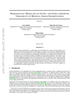 Probabilistic Modeling of Inter- and Intra-observer Variability in
  Medical Image Segmentation