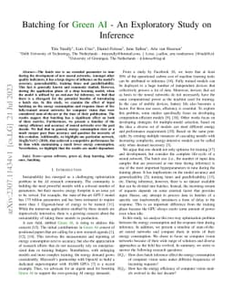 Batching for Green AI -- An Exploratory Study on Inference