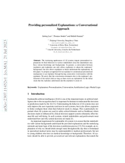 Providing personalized Explanations: a Conversational Approach
