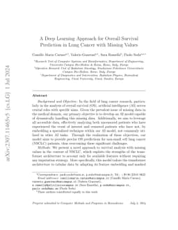 A Deep Learning Approach for Overall Survival Prediction in Lung Cancer
  with Missing Values