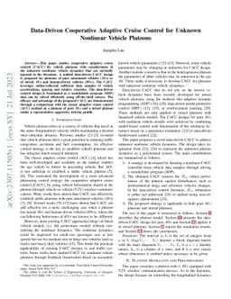 Data-Driven Cooperative Adaptive Cruise Control for Unknown Nonlinear
  Vehicle Platoons