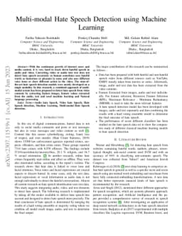 Multi-modal Hate Speech Detection using Machine Learning