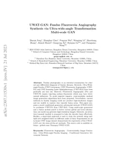 UWAT-GAN: Fundus Fluorescein Angiography Synthesis via Ultra-wide-angle
  Transformation Multi-scale GAN