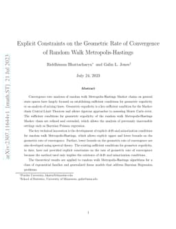 Explicit Constraints on the Geometric Rate of Convergence of Random Walk
  Metropolis-Hastings