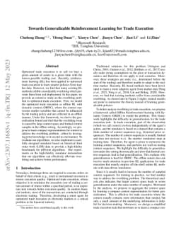 Towards Generalizable Reinforcement Learning for Trade Execution