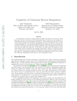 Complexity of Conformant Election Manipulation