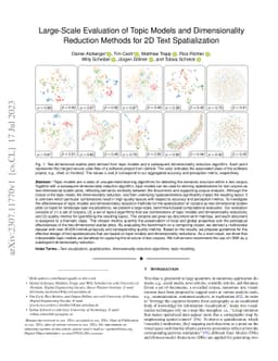 Large-Scale Evaluation of Topic Models and Dimensionality Reduction
  Methods for 2D Text Spatialization