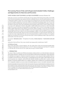 The Looming Threat of Fake and LLM-generated LinkedIn Profiles:
  Challenges and Opportunities for Detection and Prevention