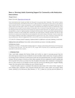 Bans vs. Warning Labels: Examining Support for Community-wide Moderation
  Interventions