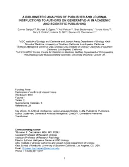 Bibliometric Analysis of Publisher and Journal Instructions to Authors
  on Generative-AI in Academic and Scientific Publishing