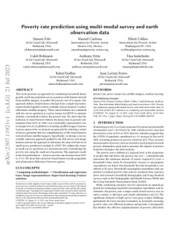 Poverty rate prediction using multi-modal survey and earth observation
  data