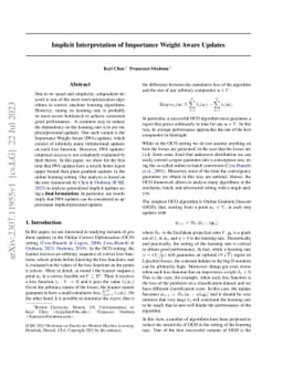 Implicit Interpretation of Importance Weight Aware Updates