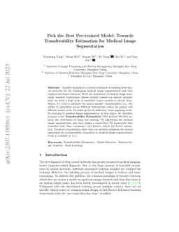 Pick the Best Pre-trained Model: Towards Transferability Estimation for
  Medical Image Segmentation