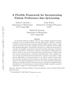A Flexible Framework for Incorporating Patient Preferences Into
  Q-Learning