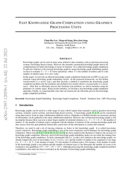 Fast Knowledge Graph Completion using Graphics Processing Units