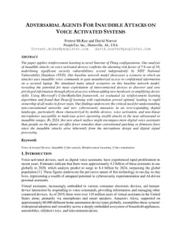 Adversarial Agents For Attacking Inaudible Voice Activated Devices