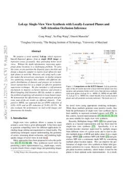 LoLep: Single-View View Synthesis with Locally-Learned Planes and
  Self-Attention Occlusion Inference