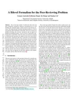 A Bilevel Formalism for the Peer-Reviewing Problem