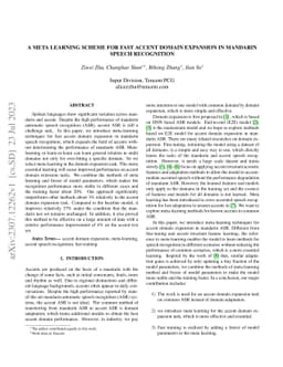 A meta learning scheme for fast accent domain expansion in Mandarin
  speech recognition