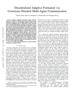 Decentralized Adaptive Formation via Consensus-Oriented Multi-Agent
  Communication