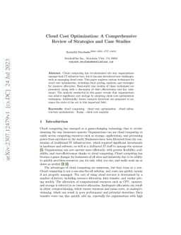 Cloud Cost Optimization: A Comprehensive Review of Strategies and Case
  Studies