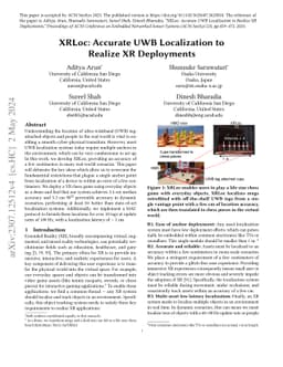 XRLoc: Accurate UWB Localization to Realize XR Deployments