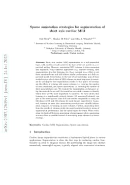 Sparse annotation strategies for segmentation of short axis cardiac MRI