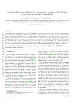 Identifying drivers and mitigators for congestion and redispatch in the
  German electric power system with explainable AI